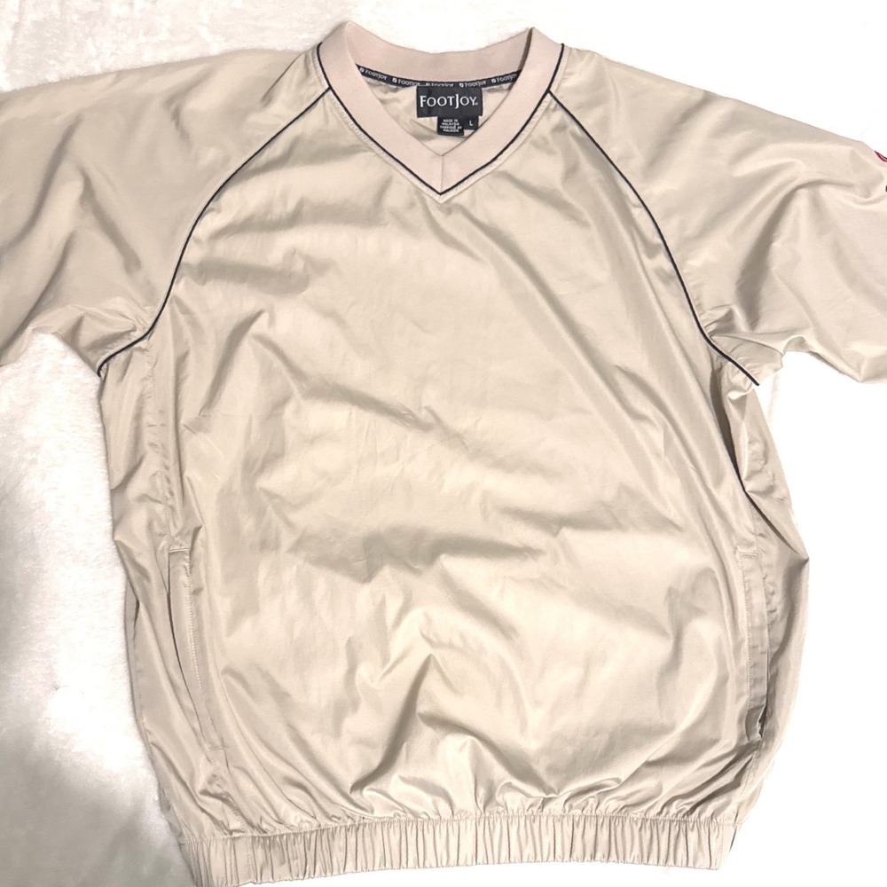 FootJoy Windbreaker Khaki Golf Pullover‎ Mens Large Tan Performance Cameron